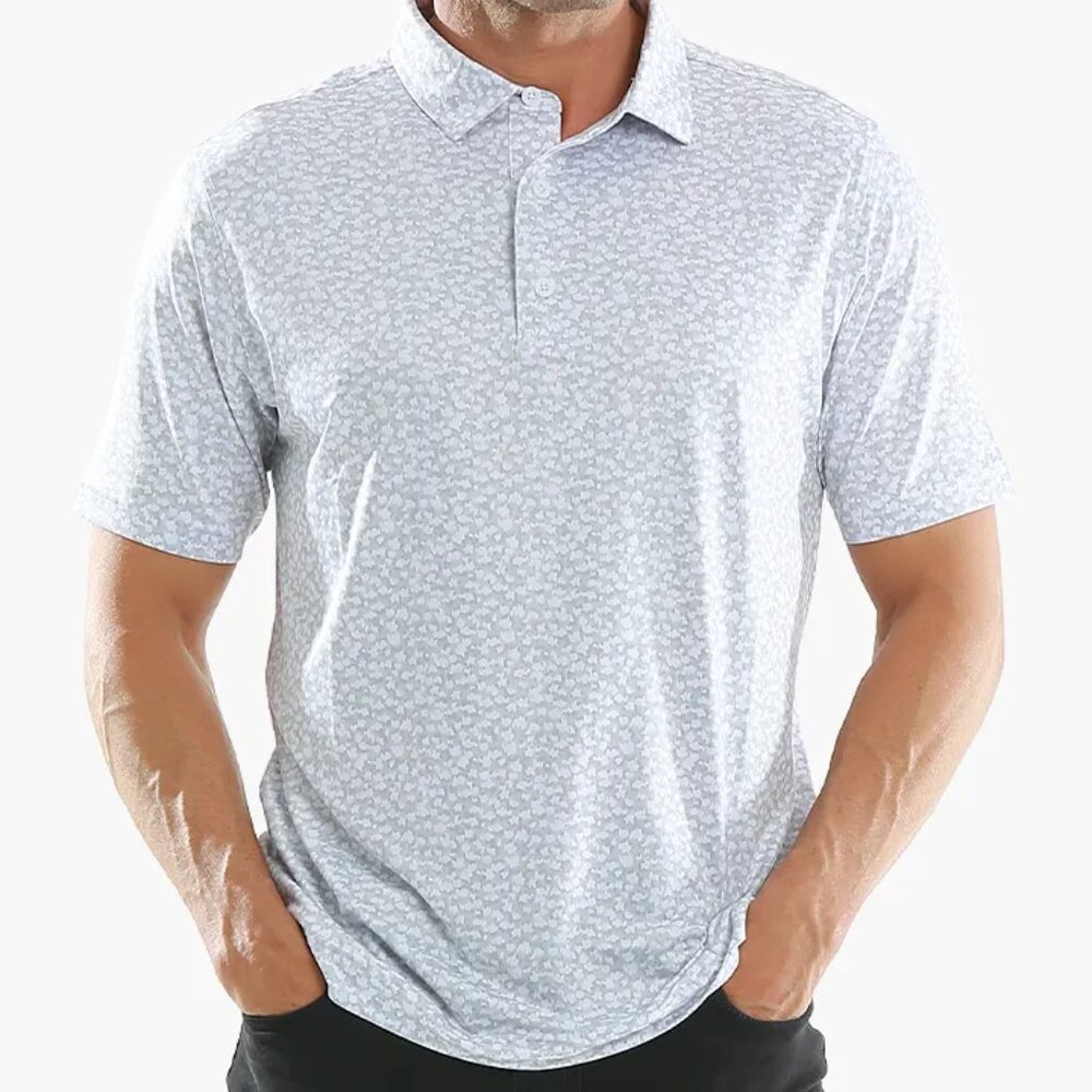 VRST Men's Gravel Pattern Print Golf Polo